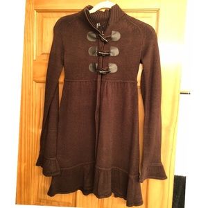 NWT’s Brown Sweater Zipper & Button Coat/Cardigan
